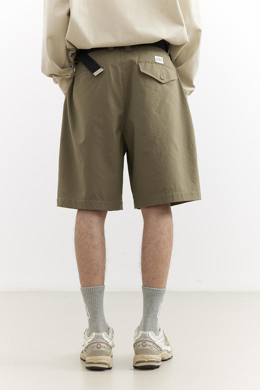 吃茶去chichaqu25速干泡泡纱格纹短裤复古经典休闲山系百搭男女 商品图1