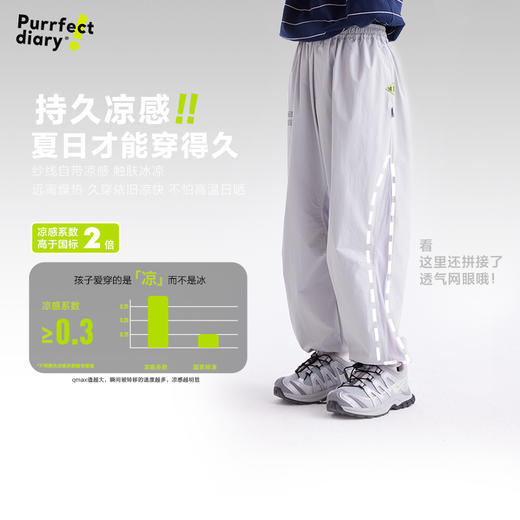 【凉风裤】【咕噜日记】童装儿童凉感休闲裤男童透气网裤子防晒裤户外PXK2512 商品图2