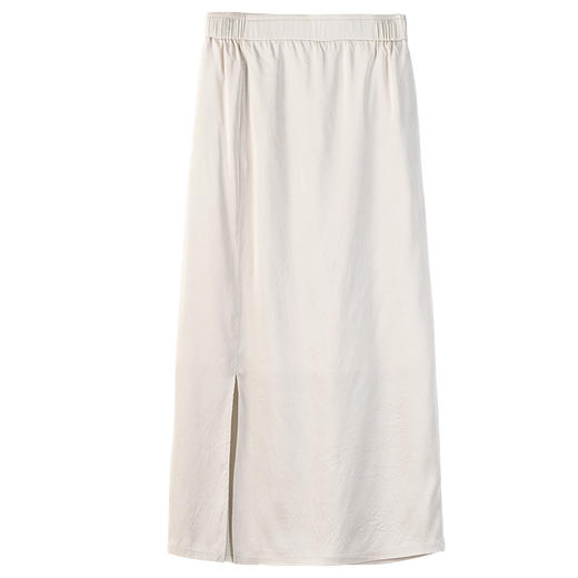 牧衣游原创 真丝半身裙新款双宫丝肌理感开叉直筒半身裙 知染心 商品图4