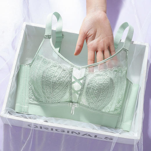 【2件更值❗轻薄兔耳杯内衣】超薄内衣女大胸显小，显瘦的秘密稳固承托胸部，防凸点防下垂轻柔托起，显瘦无钢圈收副乳防下垂性感聚拢全罩杯文胸罩QQ 商品图3