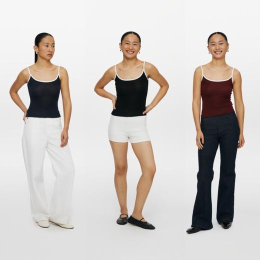 oneup撞色花边天丝羊毛吊带 商品图4