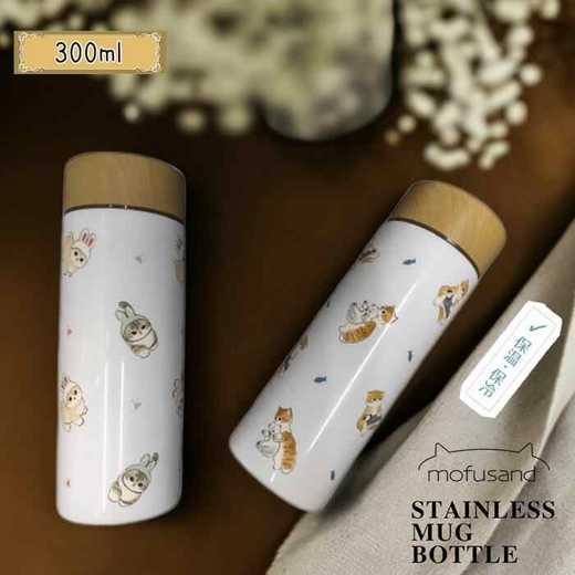 日本进口东亚金属mofusand  不锈钢水瓶400ml（鲨鱼猫队列） 商品图5