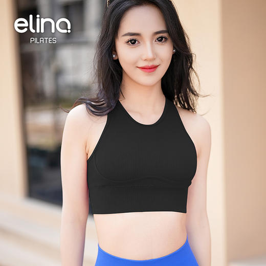一恋•普拉提 2025春季新款竖条纹高强度瑜伽内衣防震运动内衣EMX5698 商品图2