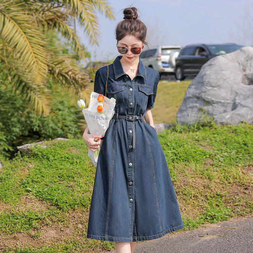 2025夏季新款女装牛仔连衣裙韩版时尚气质显瘦裙子HSYL2807 商品图3