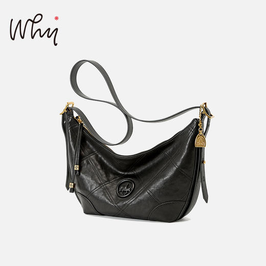 Why女包秋冬新款菱格hobo包轻奢复古大容量托特包美拉德风斜挎包YA5360 商品图1