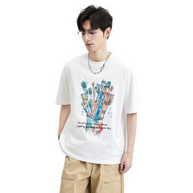 贝纳川夏季圆领大图案短袖T恤ECF114106