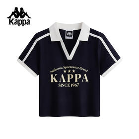 Kappa卡帕背靠背运动短袖t恤女夏季新款休闲短款polo衫半袖衫上衣K0F42PD01