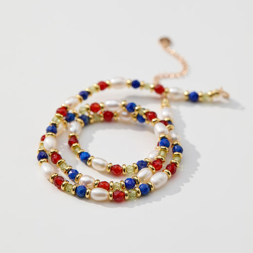 pearl moments  彩云之南 彩石珍珠项链青金石红玛瑙串珠【该商品不支持用券】 商品图4