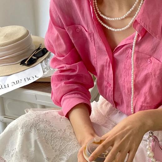 苎麻梅子粉衬衫，休闲轻薄又防晒，遮肉显廋超气质【爆单拍下72h发】 商品图1