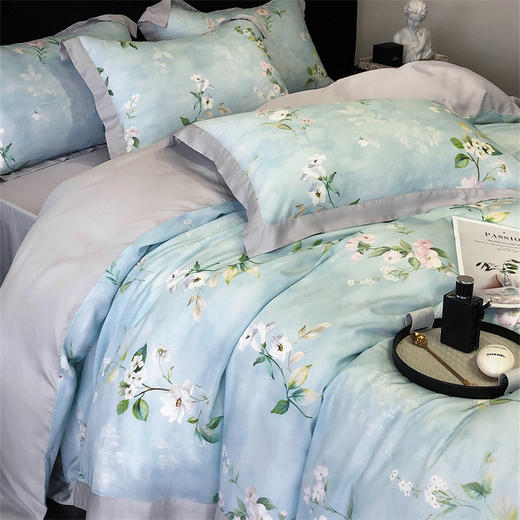 自然醒轻奢高级感凉感夏季裸睡透气50支天丝四件套金太阳100莱赛尔床品床单被套床上用品KY 商品图0