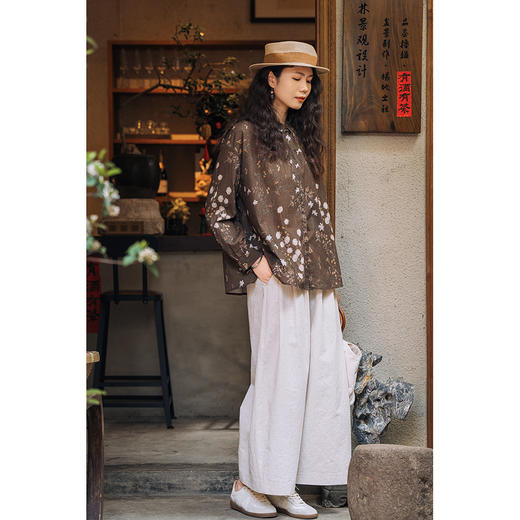 牧衣游原创 棉麻裤子新品轻薄透气宽松显瘦百搭休闲裤 闲逸时光 商品图3