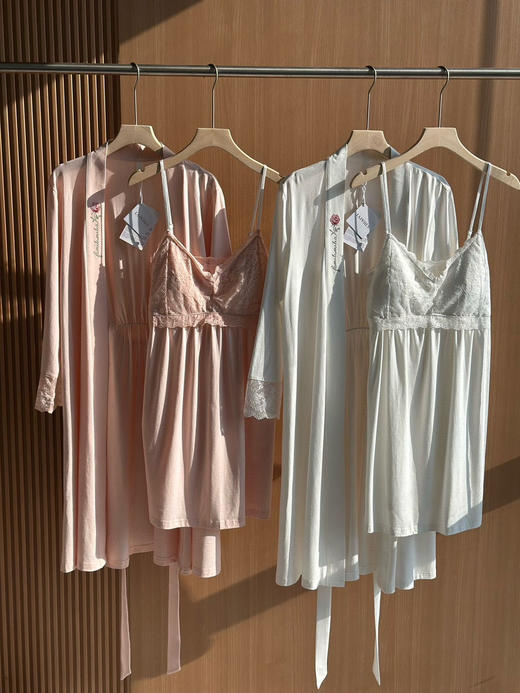 41-7   LA  40S爽棉吊带睡袍二件套 商品图3