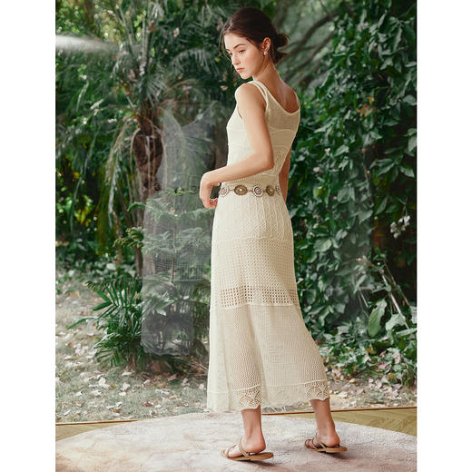 OLrain欧芮儿2025夏季新款法式简约镂空针织吊带连衣裙收腰显瘦女 商品图3