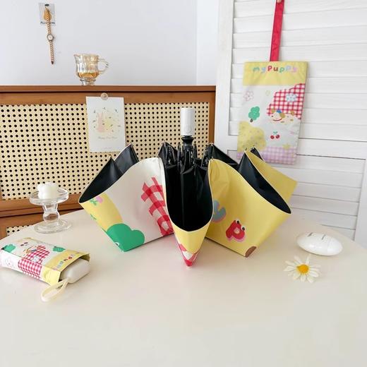 【晴雨两用】可爱小狗弯钩防晒伞 折叠伞小巧便携遮阳伞 高颜值自动女防晒防紫外线 商品图2