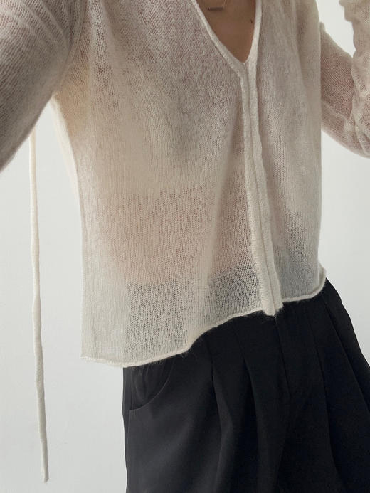 TU｜C05AW24-KW03 领带超轻套头针织上衣 [ 黑BK00 / 白WT00 / 棕BR00 ] 商品图3