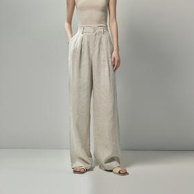 （小眠专属）初棉老钱松弛感全亚麻长裤 | 宽松直筒，阔腿休闲，优质法国麻 363618008