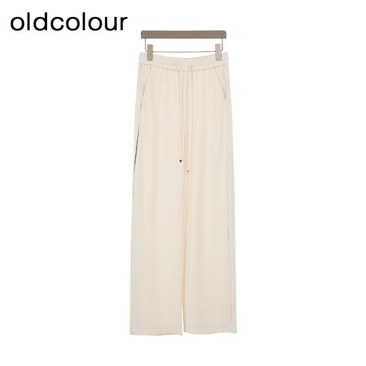 oldcolour夏季新款松紧腰系带直筒宽松休闲简约长裤女Q280701A1 商品图1
