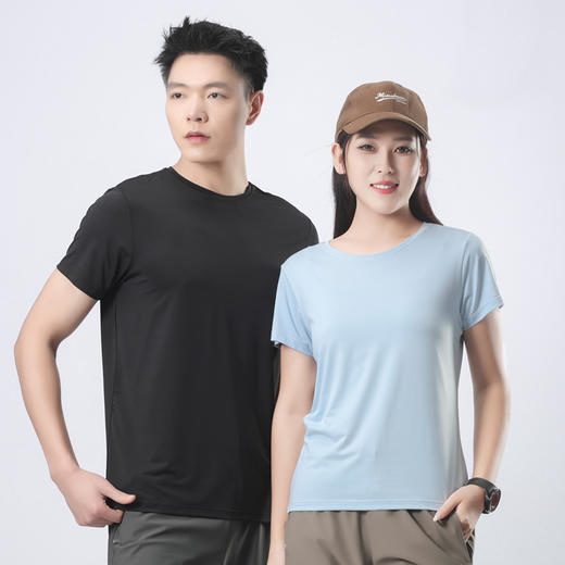冰感冰丝速干衣短袖t恤女夏季运动休闲透气薄款男圆领跑步健身服8501-CC 商品图1