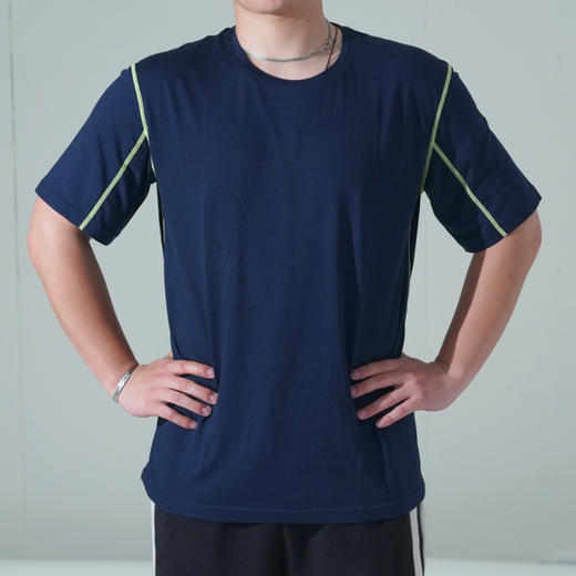 灰壳户外美丽奴羊毛男士圆领速干短袖美丽诺运动登山徒步男款T恤 商品图1