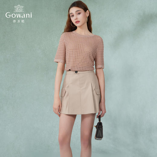 乔万尼针织衫薄款女新款短袖高端冰丝上衣EI2M827 商品图2