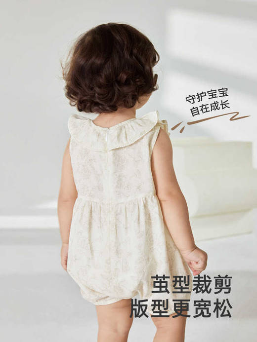 英氏婴儿衣服夏季透气女童连体衣纯棉小宝宝背心爬服YRHCJ2R061A 商品图2