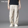 PINLI品立2025夏季新款褶皱设计感休闲裤潮牌男百搭宽松直筒长裤GD252117313 商品缩略图4