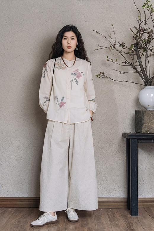 牧衣游原创 棉麻裤子新品轻薄透气宽松显瘦百搭休闲裤 闲逸时光 商品图5