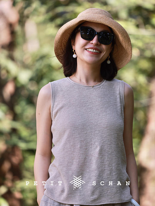 PETIT SCHAN小闪 CLO#093 little summer 小夏天 亚麻棉绢丝条纹针织背心 商品图13