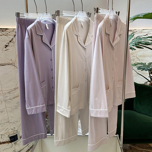 官网799！华歌er同款莱赛尔天丝精梳棉月子服家居服女 宽松透气长袖长裤睡衣裤套装可外穿 商品图9
