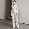 IWY/栀子花白西服套装气质女神范高端肌理感单排扣西服职业正装白色阔腿裤CP2228 商品缩略图0