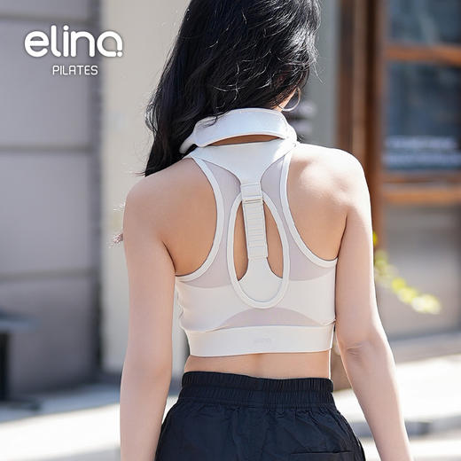 一恋•普拉提 2025春季新款前拉链高强度网纱跑步运动文胸弹扣设计防震瑜伽内衣QC5003 商品图4