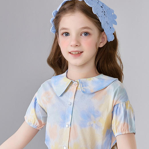 笛莎Deesha 童装女童衬衫2025夏新款女童甜美印花衬衫 商品图3