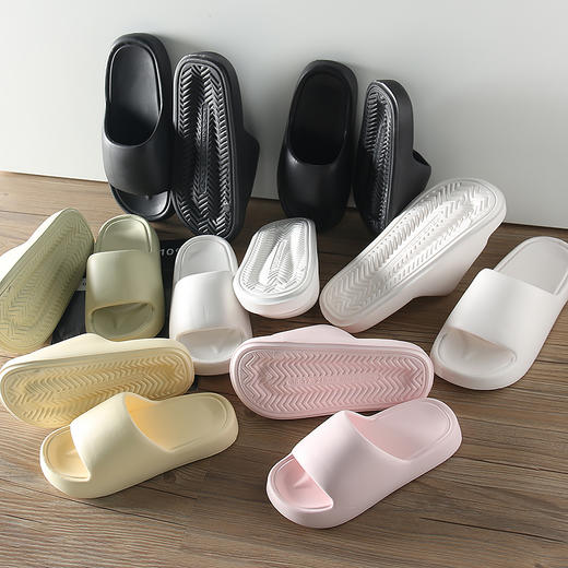 D040103静音防滑踩屎感eva面包家居情侣拖鞋 商品图0