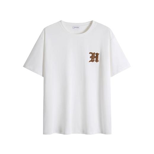 HIM漢崇  简约毛巾绣短袖T恤日常舒适休闲柔软圆领打底衫 2026夏季 商品图4