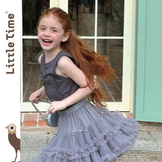 Little time 2025新款女童背心夏季纯棉无袖上衣儿童蝴蝶结上衣 商品图3