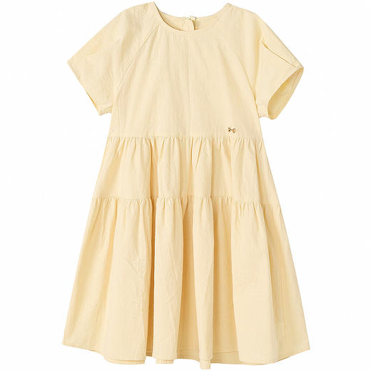 笛莎Deesha 童装女童连衣裙2025夏新款女童插肩袖造型感棉布裙 商品图4