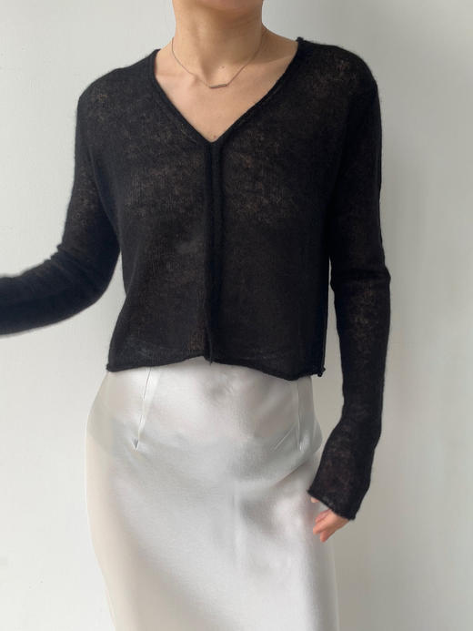 TU｜C05AW24-KW03 领带超轻套头针织上衣 [ 黑BK00 / 白WT00 / 棕BR00 ] 商品图6