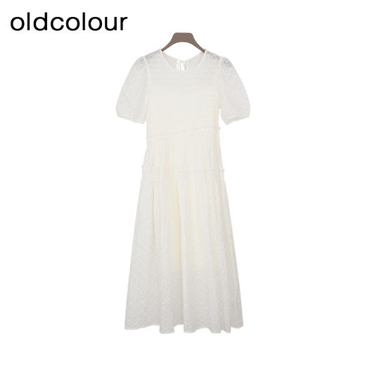 oldcolour夏季新款法式气质百搭甜美宽松短袖连衣裙女Q281024A1 商品图0