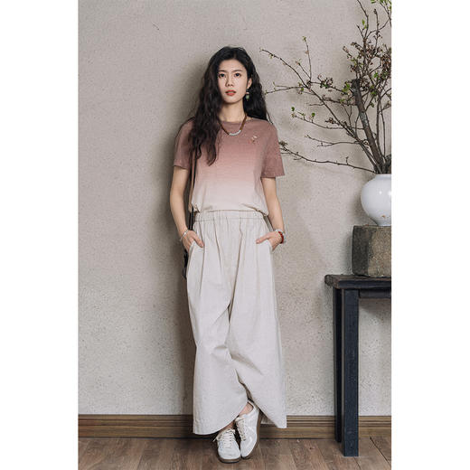 牧衣游原创 棉麻裤子新品轻薄透气宽松显瘦百搭休闲裤 闲逸时光 商品图1