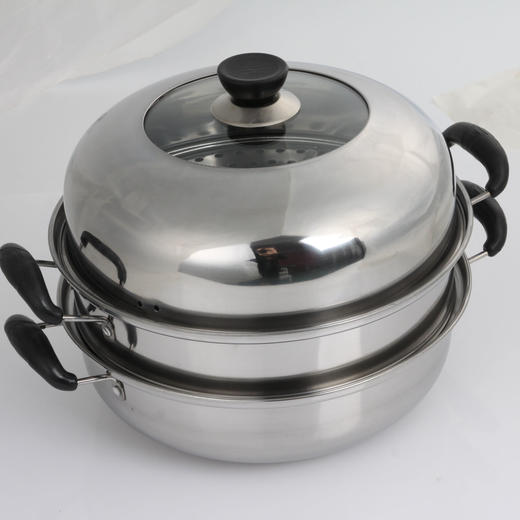 卡普嘉不锈钢家用蒸锅汤锅二三层三层双层蒸馍蒸鱼电磁炉煤气灶 商品图1