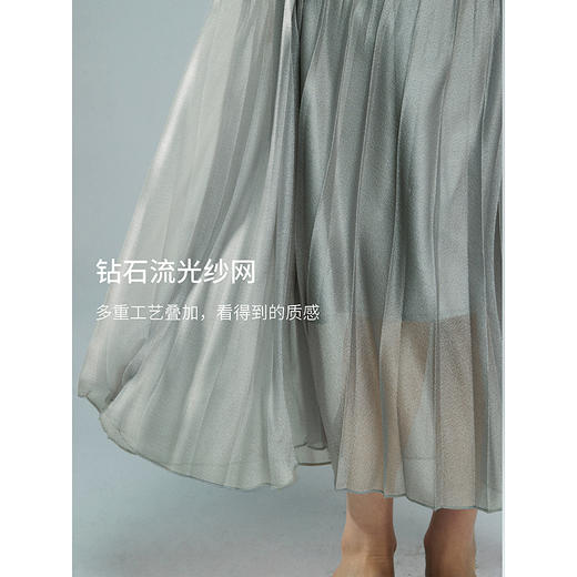 棉仓363617012-初棉钻石流光光感百褶半身裙 商品图3