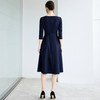 IWY/大方得体连衣裙新款今年流行爆款藏青色法式圆领中长款伞裙Q1265 商品缩略图4