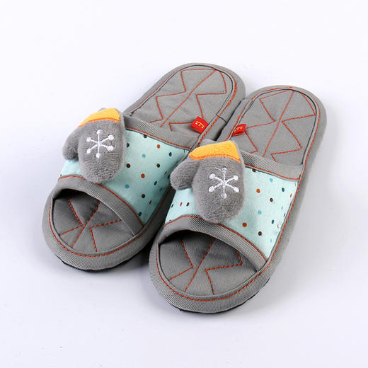 儿童卡通布拖鞋纯棉布底无声静音地板四季不臭脚防滑 商品图2