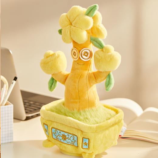 【故宫毛绒】发财树盆景可动毛绒玩偶复读跳舞公仔儿童生日礼物 商品图3