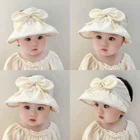 女宝宝遮阳帽大帽檐夏季薄款空顶帽婴幼儿太阳帽夏天外出防晒帽子