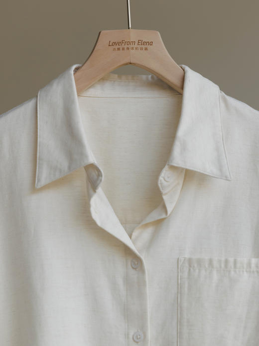 亚麻混纺 宽松简约休闲感衬衣&短裤套装 商品图5
