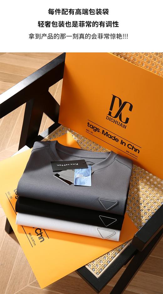 正品出口意大利匹马棉液氨透气简约男士百搭T恤 商品图13