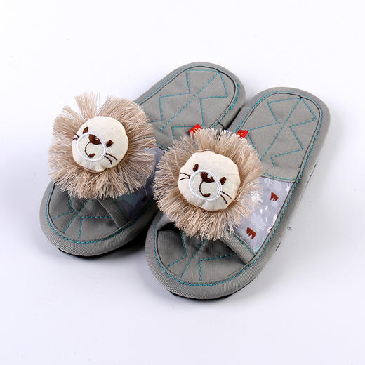 儿童卡通布拖鞋纯棉布底无声静音地板四季不臭脚防滑 商品图3