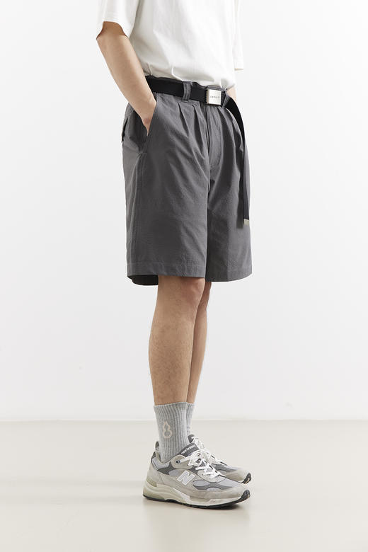 吃茶去chichaqu25速干泡泡纱格纹短裤复古经典休闲山系百搭男女 商品图5