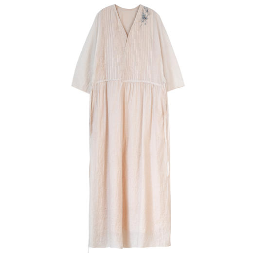 牧衣游原创 手工刺绣丝棉炒色连衣裙清凉轻薄文艺风长裙 解春风 商品图4